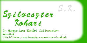 szilveszter kohari business card